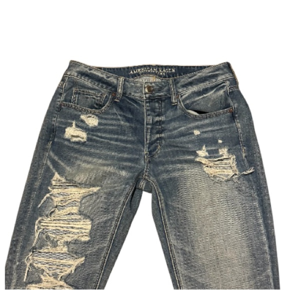 American Eagle Outfitters Tomgirl Distressed Jeans Size 6 - Picture 2 of 11